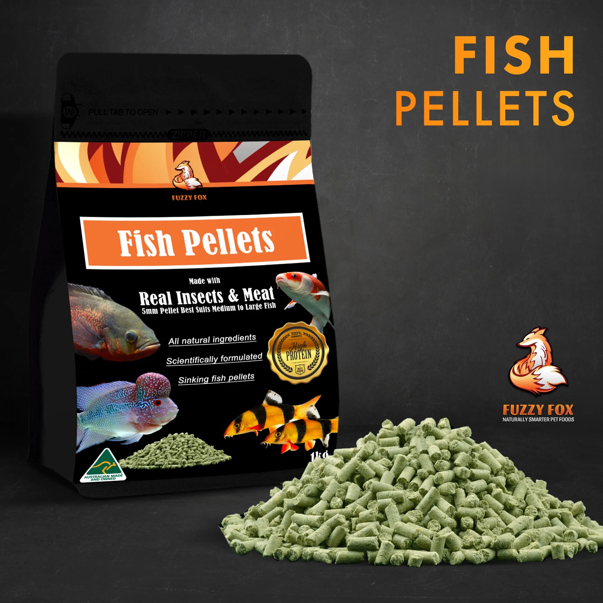 Fox Pellets Fuzzy Fox Sinking Fish Food Pellets 5mm – FishBits
