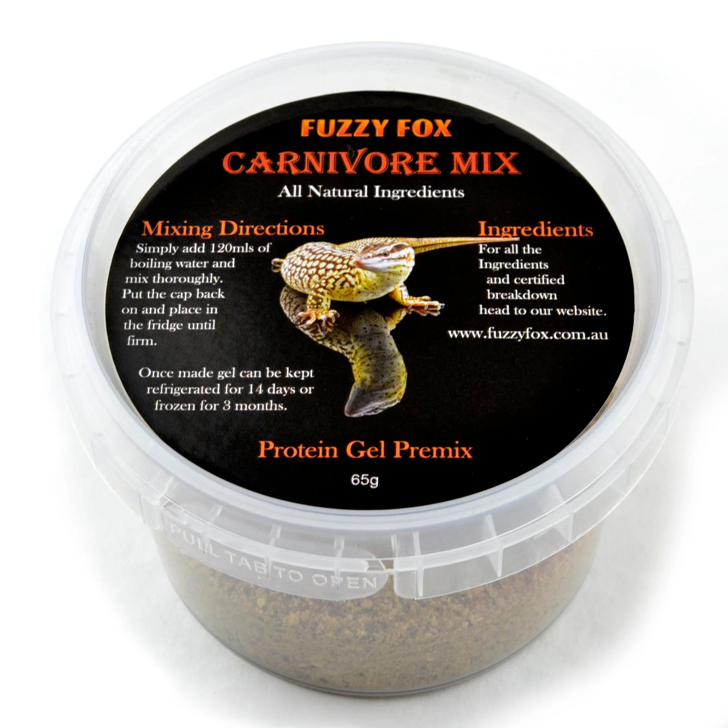 Fuzzy Fox Reptile Carnivore Gel Food Pre-mix