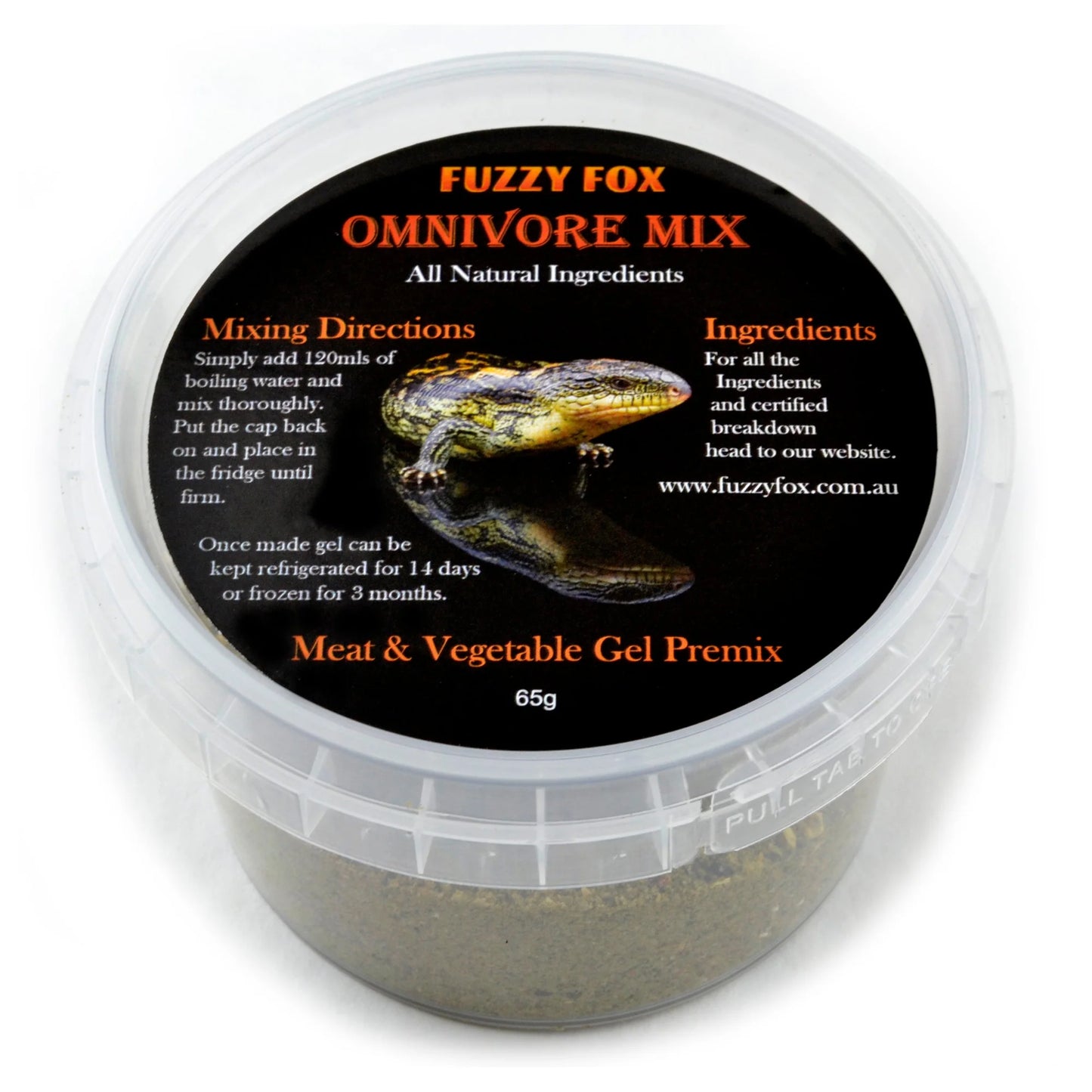 Fuzzy Fox Reptile Omnivore Gel Food Pre-mix