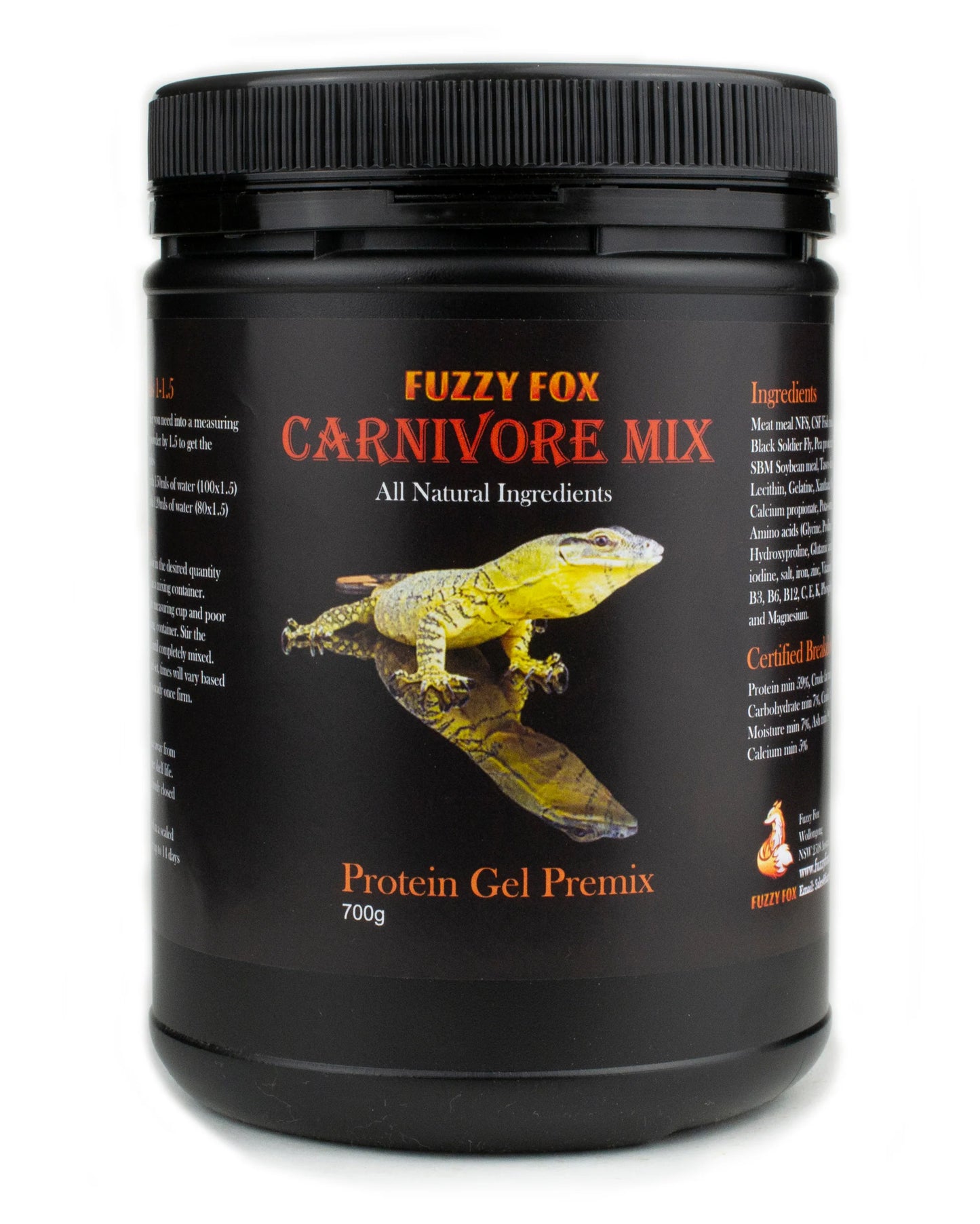 Fuzzy Fox Reptile Carnivore Gel Food Pre-mix