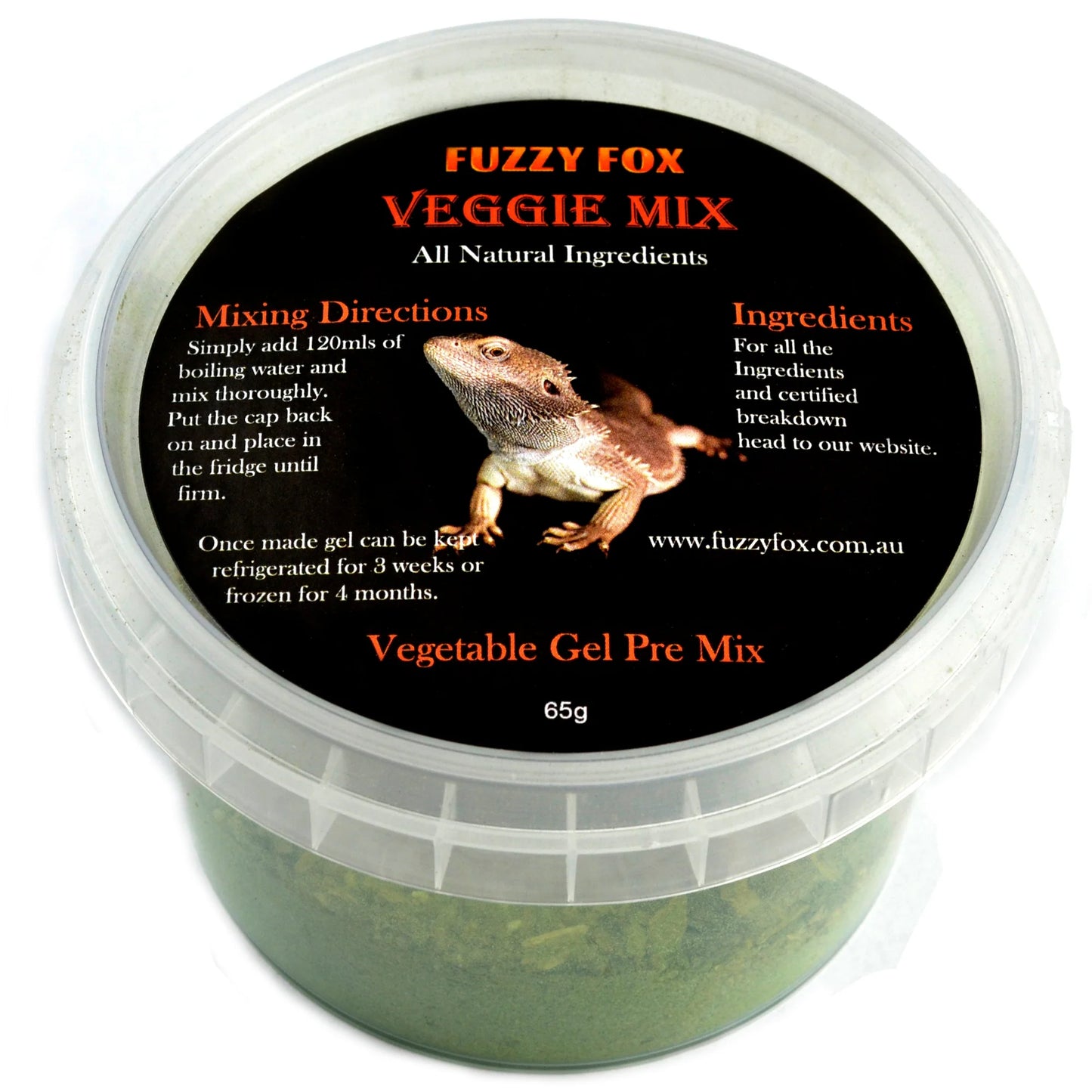 Fuzzy Fox Reptile Veggie Mix Gel Food Pre-mix